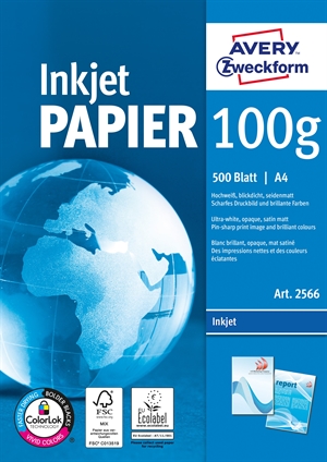 A4 Avery inkjet papier 100 g/m² - 500 vellen pakket